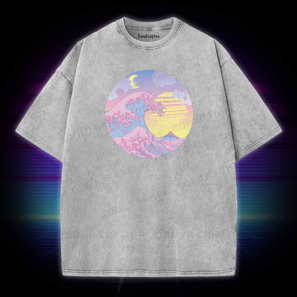 Soulisfree The Great Wave Washed Tee