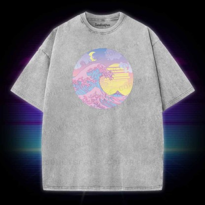 Soulisfree  The Great Wave Washed Tee