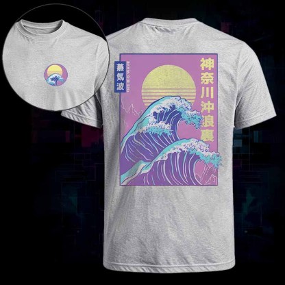 Soulisfree   Retro Vaporwave Great Wave Classic Tee