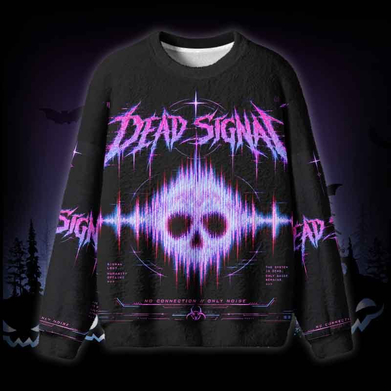 Soulisfree Dead Signal Fuzzy Crewneck Sweater