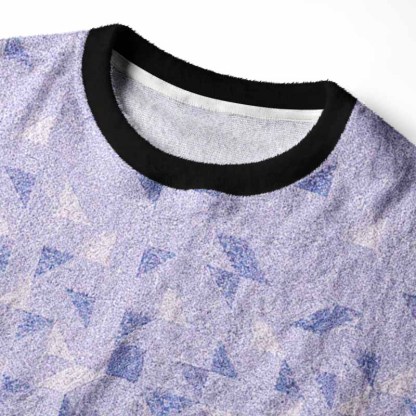 Soulisfree Gradient Mosaic Geometric Fuzzy Crewneck Sweater
