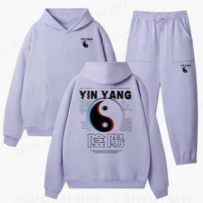 Soulisfree  YIN YANG Cotton Fleece Hoodie Set