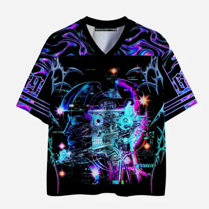 Soulisfree Digital Nightmare Y2K Mesh Jersey