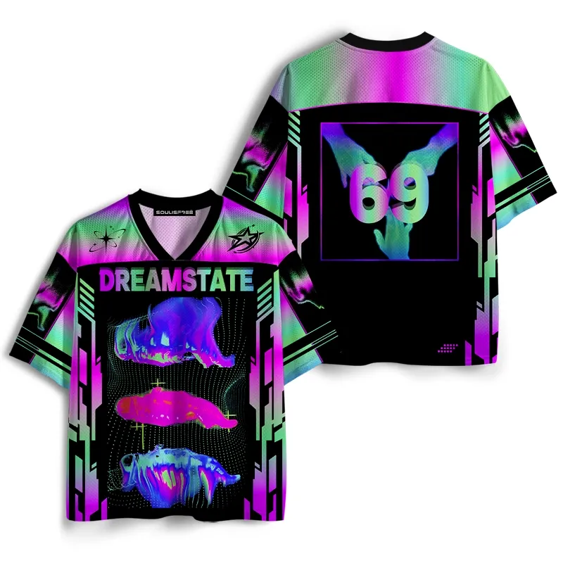 Soulisfree Neon Liquid Graphic Mesh Jersey