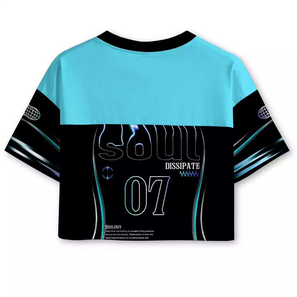 Soulisfree Dreamline Optic Lines Illusion  Cropped Mesh Jersey