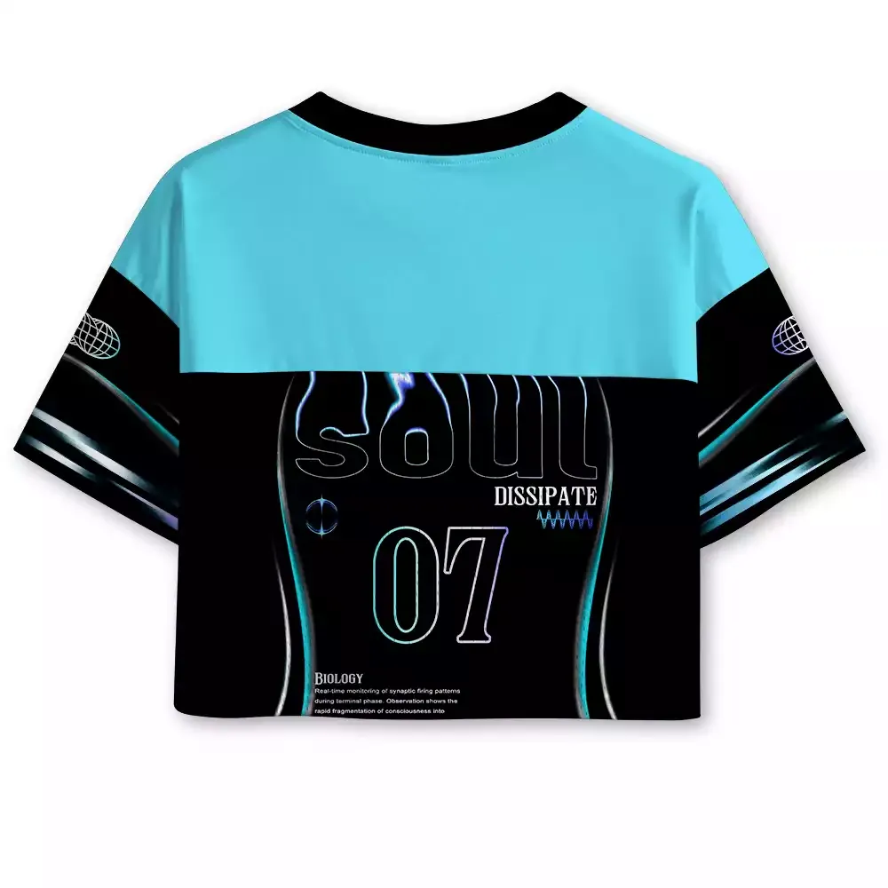 Soulisfree Dreamline Optic Lines Illusion  Cropped Mesh Jersey