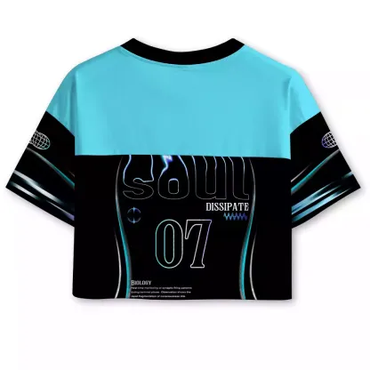 Soulisfree Dreamline Optic Lines Illusion  Cropped Mesh Jersey