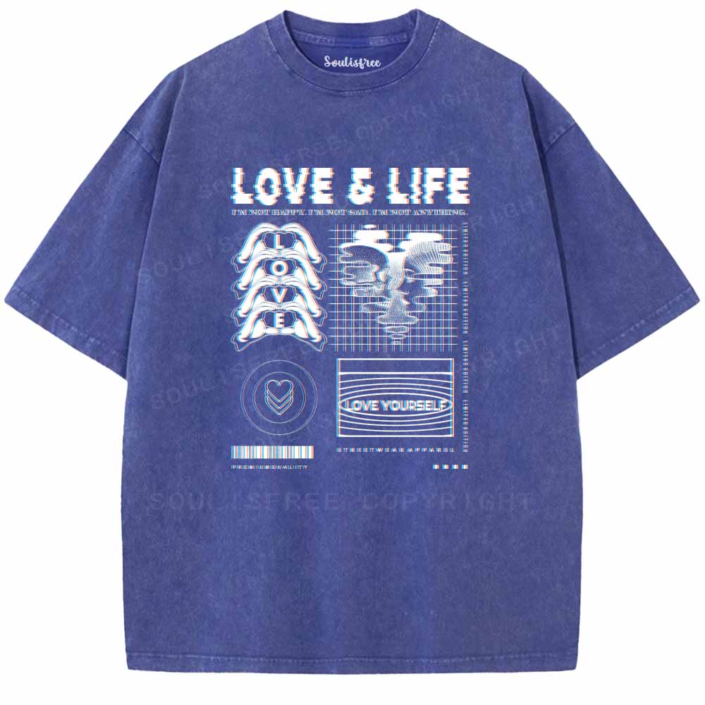 Soulisfree  LOVE & LIFE Washed Tee