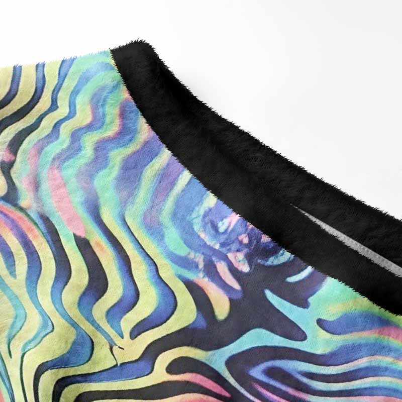 Soulisfree Colors Of Another Reality Fuzzy Off-Shoulder Sweater