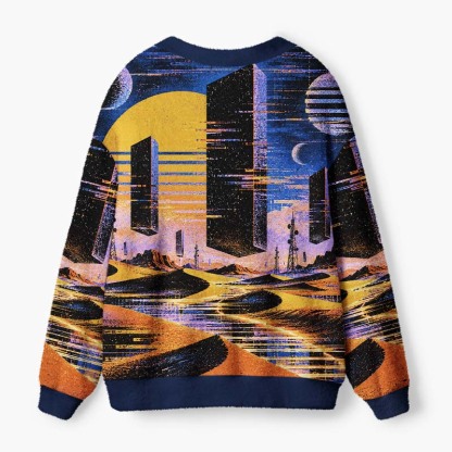 Soulisfree Cosmic Mirage Fuzzy Cardigan Sweater