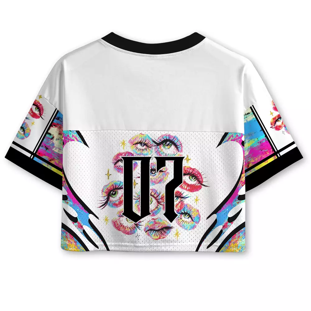 Soulisfree Eyes Everywhere Cropped Mesh Jersey