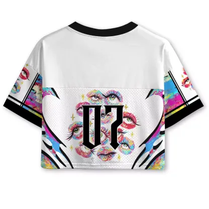 Soulisfree Eyes Everywhere Cropped Mesh Jersey