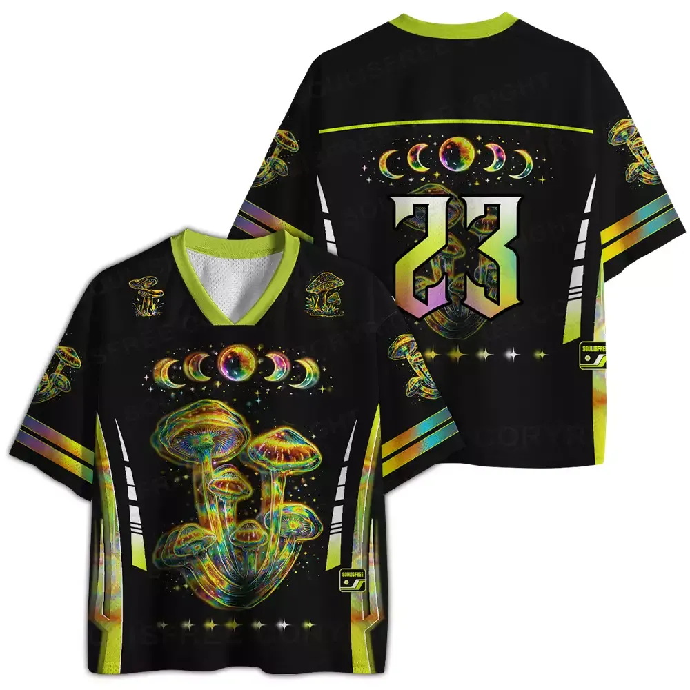 Soulisfree Psychedelic Moonphase Mushroom Mesh Jersey 
