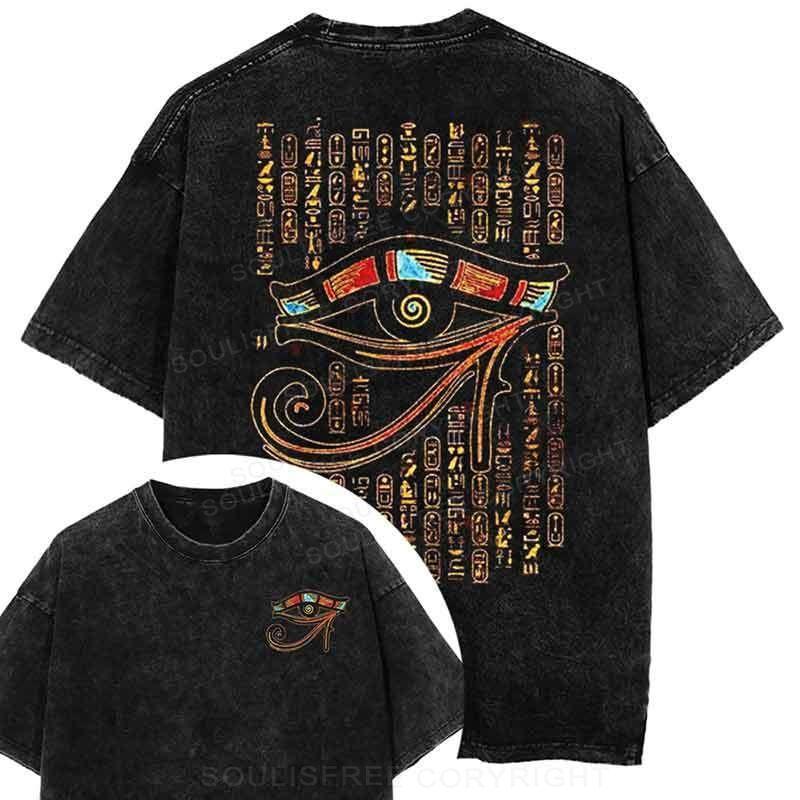 Designed Eye Of Horus washed t-shirts