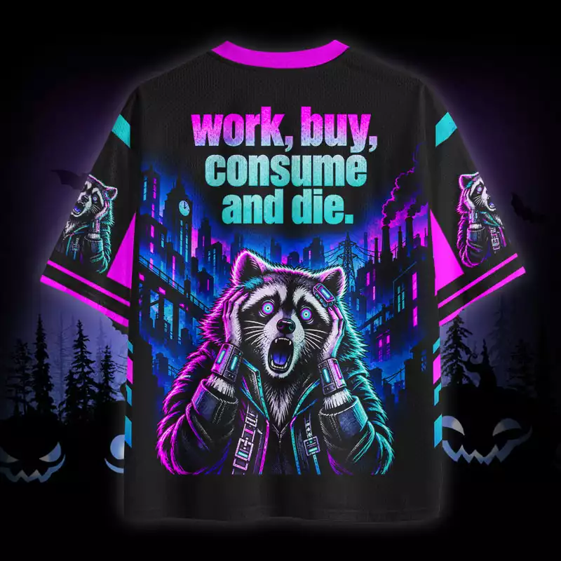 Soulisfree work, buy, consume and die back  Mesh Jersey