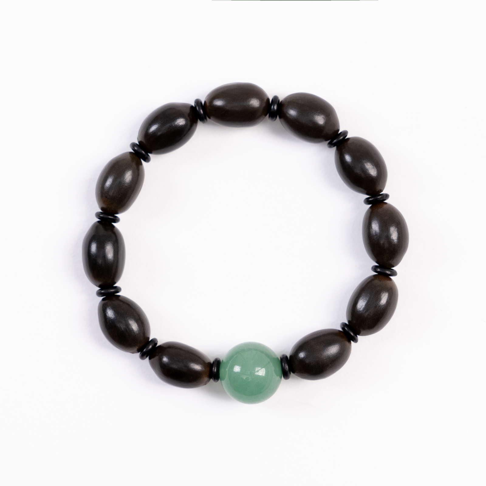 Green agate & Lotus beads  Ancient Open Lotusynergy-LOTUSYNERGY