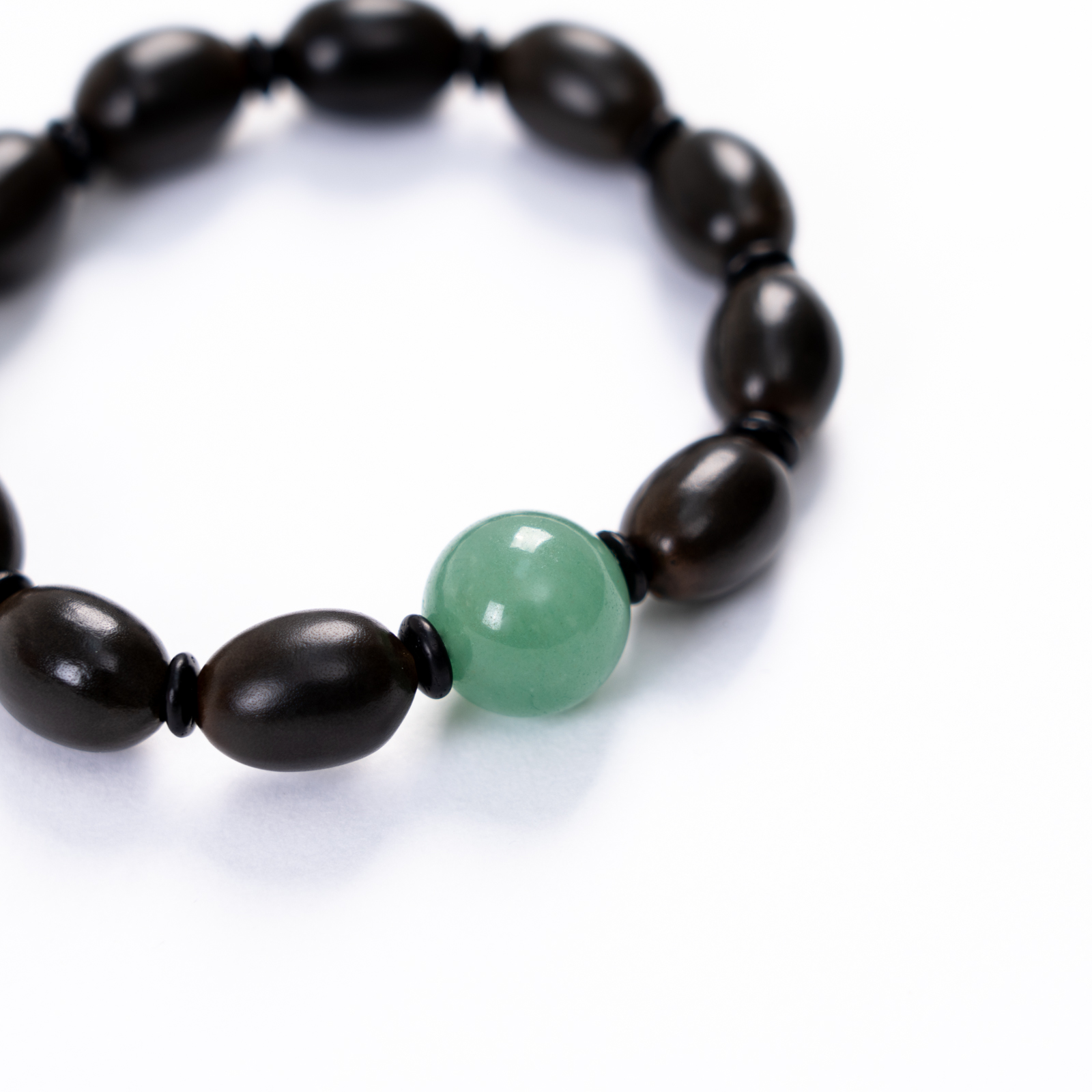 Green agate & Lotus beads  Ancient Open Lotusynergy-LOTUSYNERGY