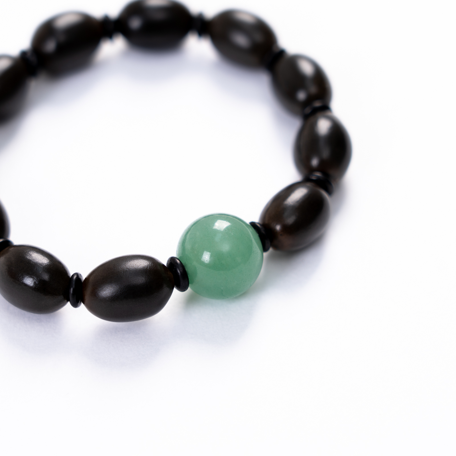 Green agate & Lotus beads  Ancient Open Lotusynergy-LOTUSYNERGY