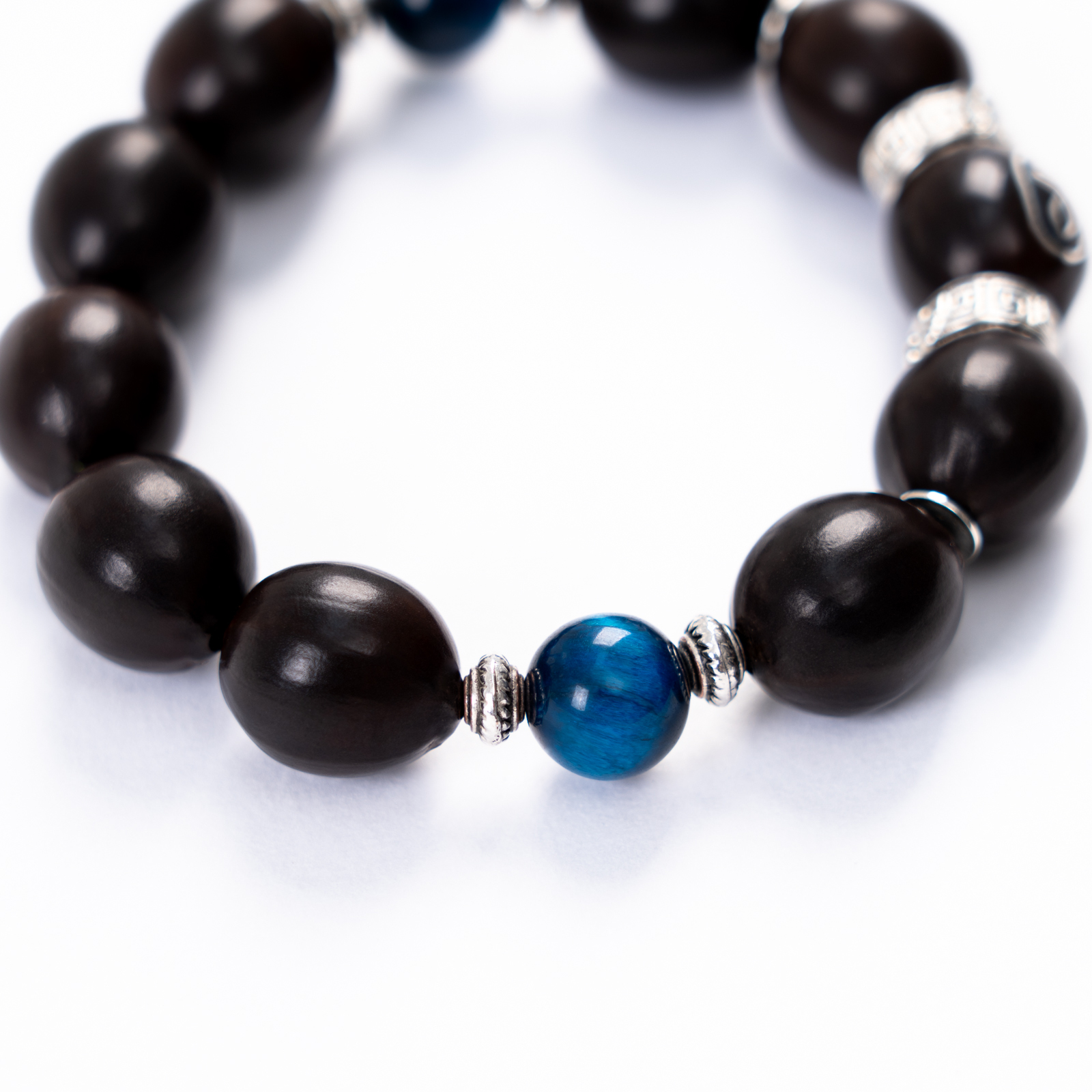 Blue crystal  Unique design  Pure Silver