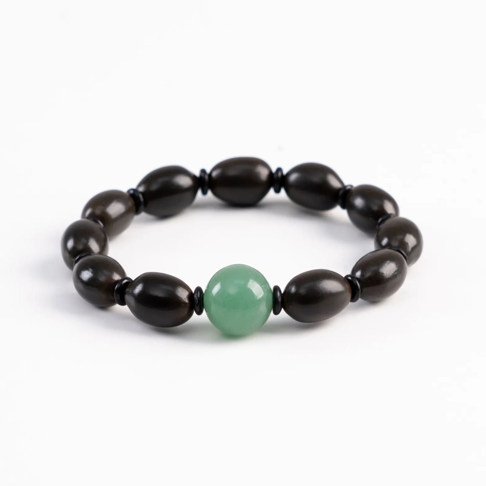 Green agate & Lotus beads  Ancient Open Lotusynergy-LOTUSYNERGY