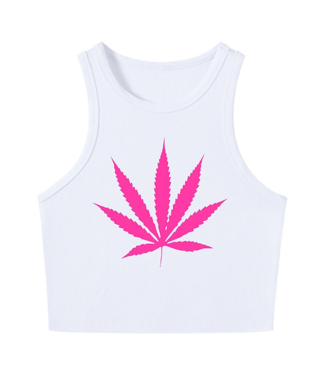 Vibrant Leaf Y2K Crop Tank Top