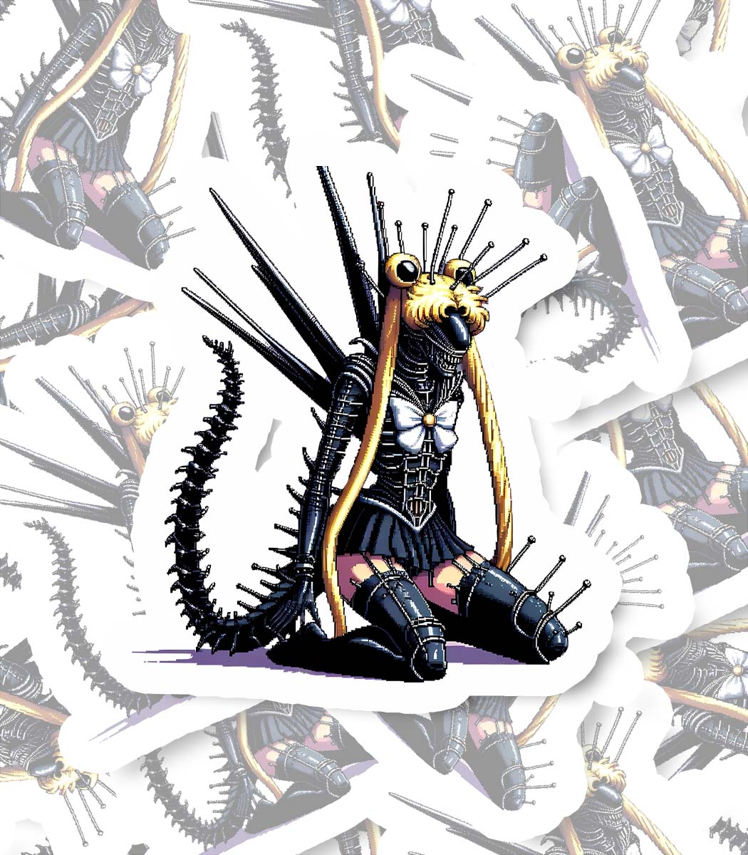 Mecha Siren of the Void Y2K Sticker