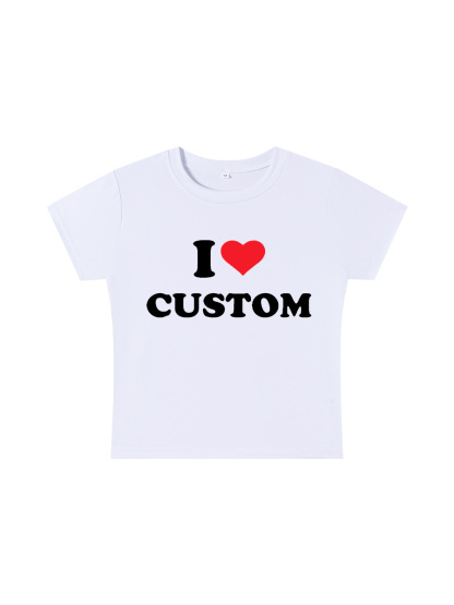 I Love Custom Y2K Baby Tee