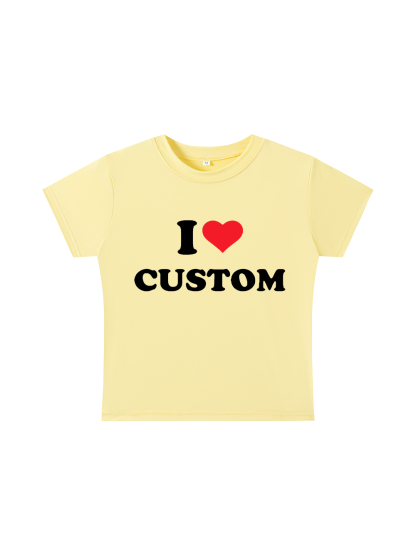 I Love Custom Y2K Baby Tee