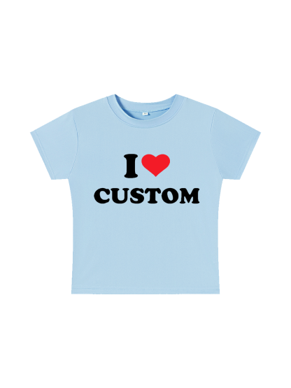 I Love Custom Y2K Baby Tee