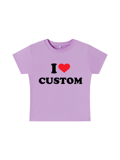 I Love Custom Y2K Baby Tee