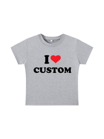 I Love Custom Y2K Baby Tee