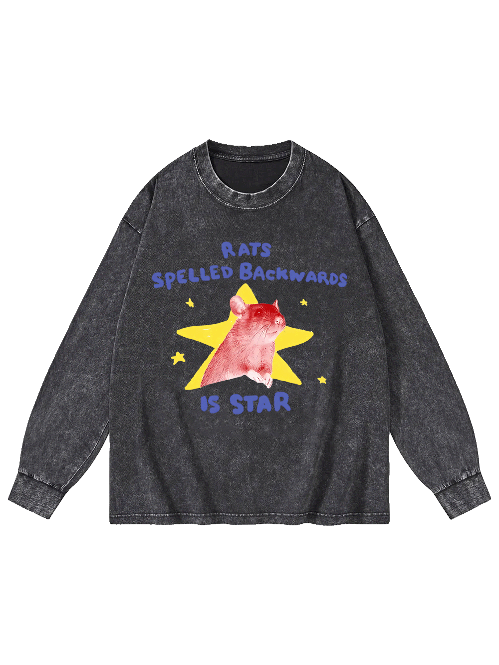 Rats Spelled Backwards Is Star Washed Long-Sleeve Tshirt