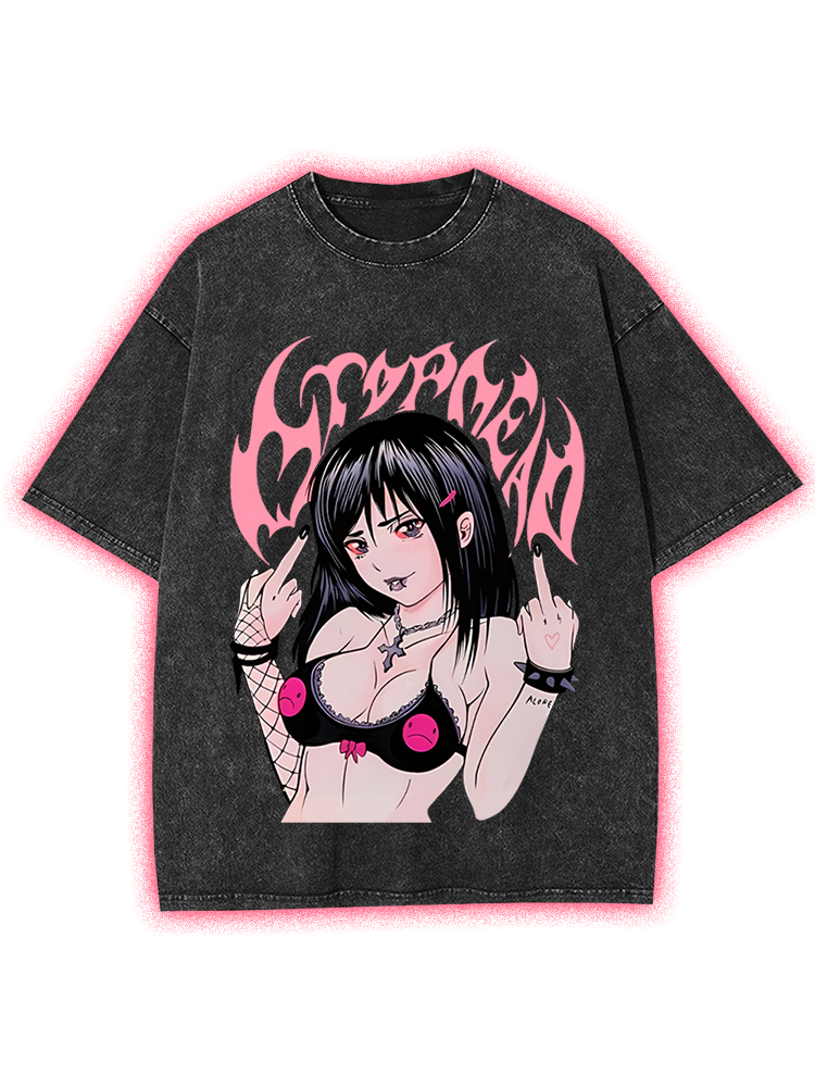 CyberDoll Rebellion Y2K Washed Tee for Sale online.