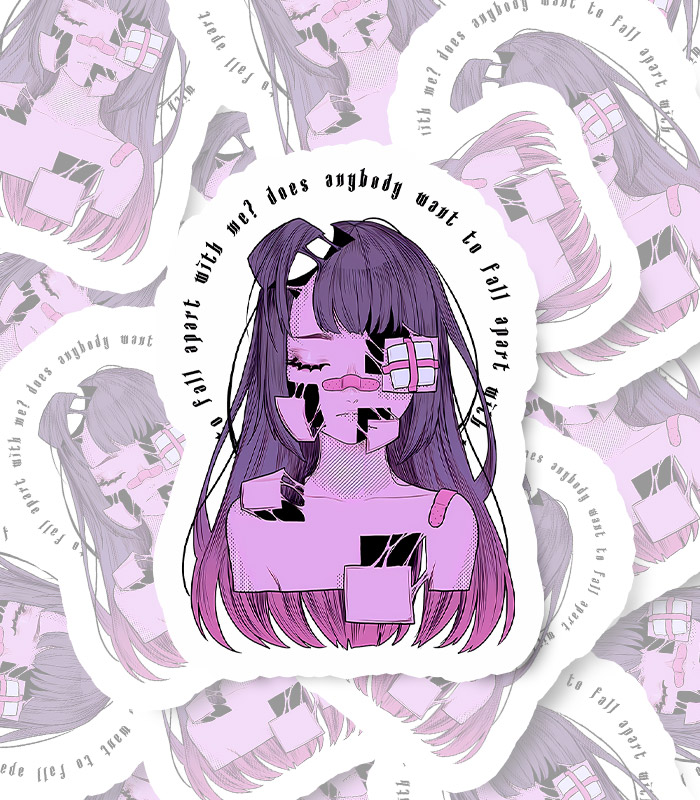 Fragmented Emotions Y2K Sticker