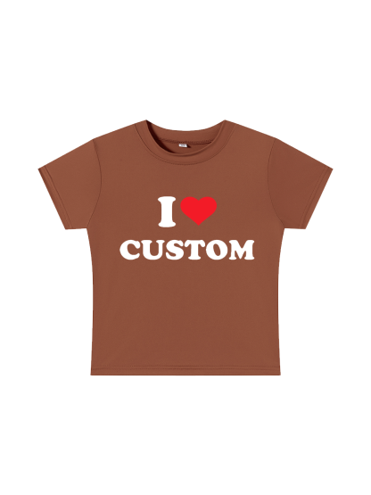 I Love Custom Y2K Baby Tee
