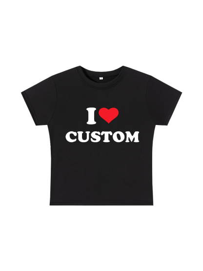 I Love Custom Y2K Baby Tee