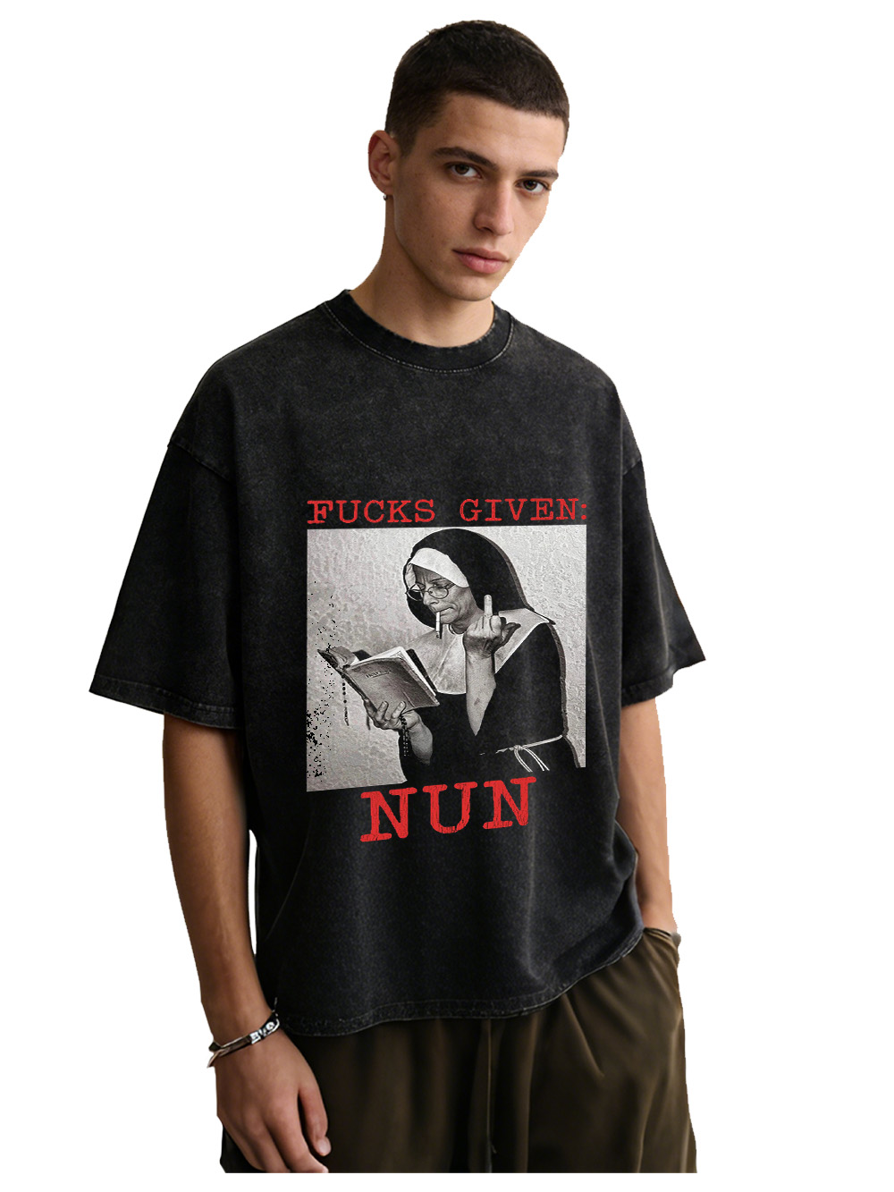 Fucks Given: Nun Washed Tshirt