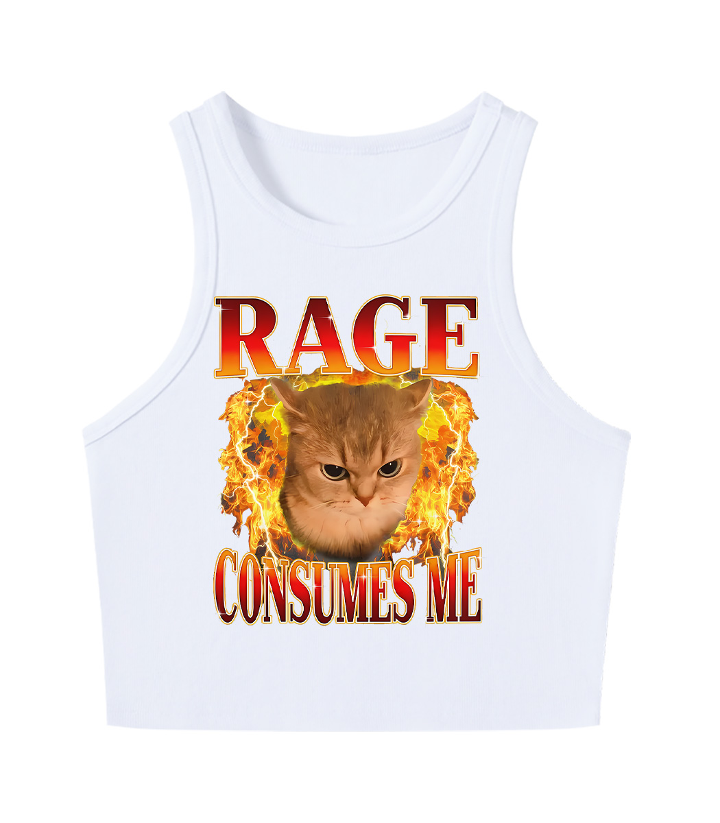 Rage Consumes Me Y2K Crop Tank Top
