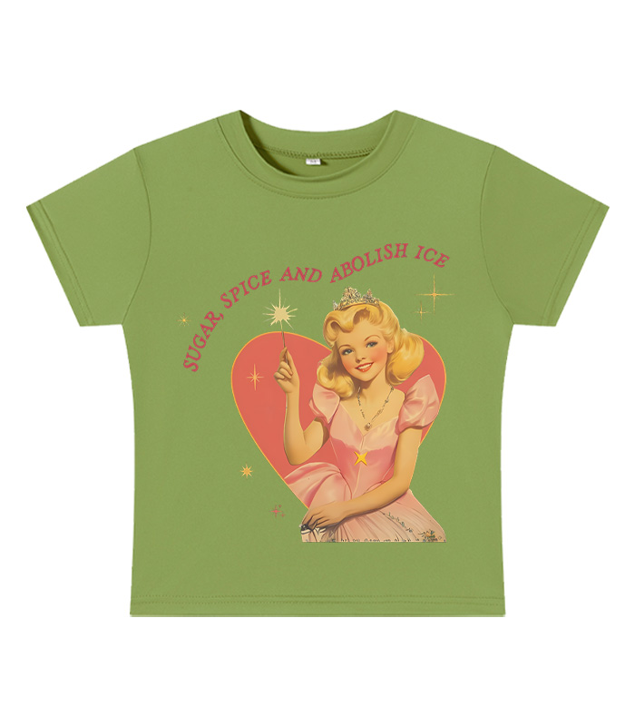 Suger, Spice And Abolish Ice Y2K Baby Tee