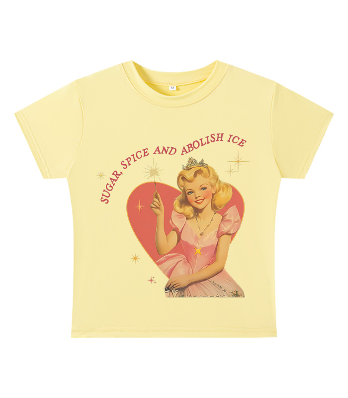 Suger, Spice And Abolish Ice Y2K Baby Tee