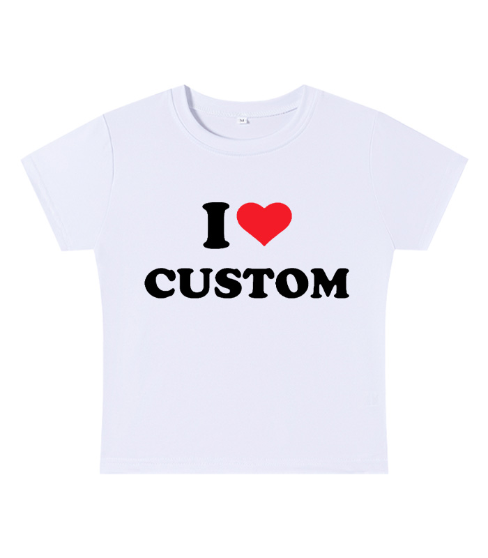 I Love Custom Y2K Baby Tee