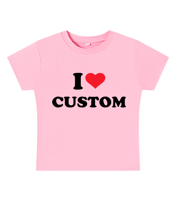 I Love Custom Y2K Baby Tee