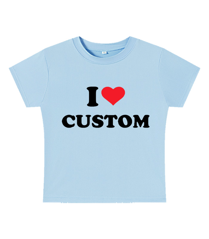 I Love Custom Y2K Baby Tee