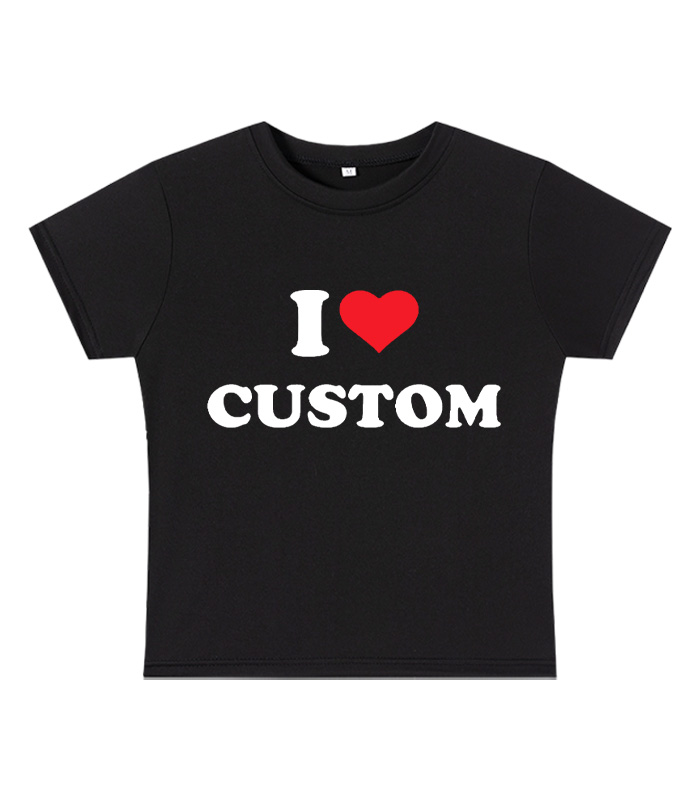 I Love Custom Y2K Baby Tee