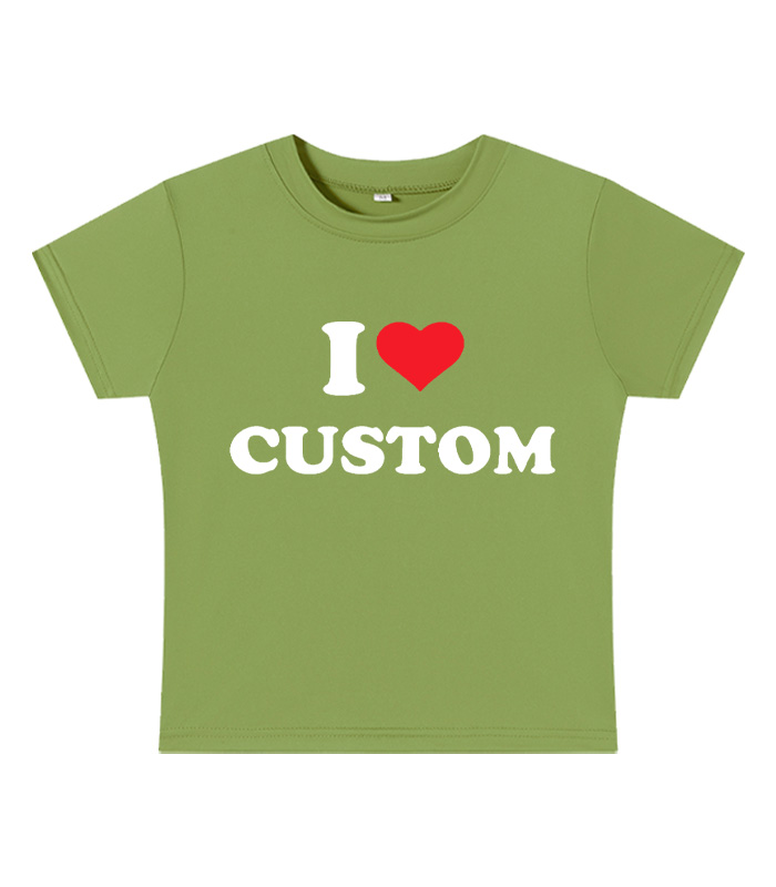 I Love Custom Y2K Baby Tee