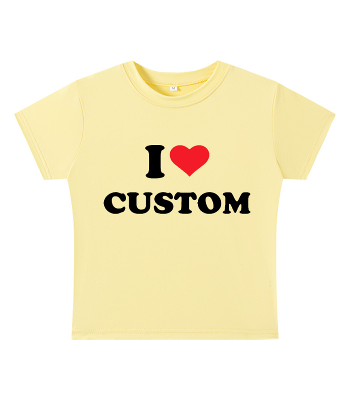 I Love Custom Y2K Baby Tee