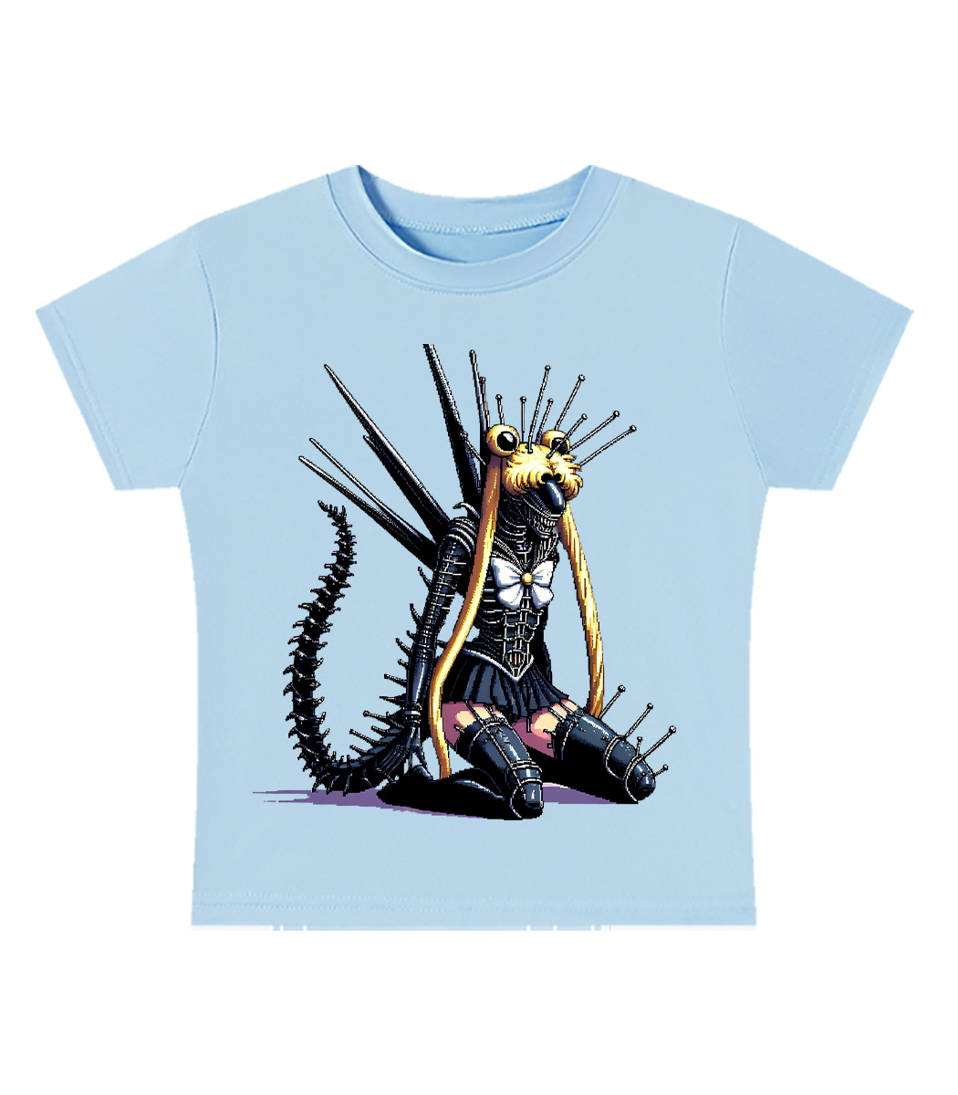 Mecha Siren of the Void Y2K Baby Tee