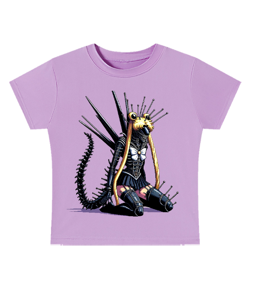 Mecha Siren of the Void Y2K Baby Tee