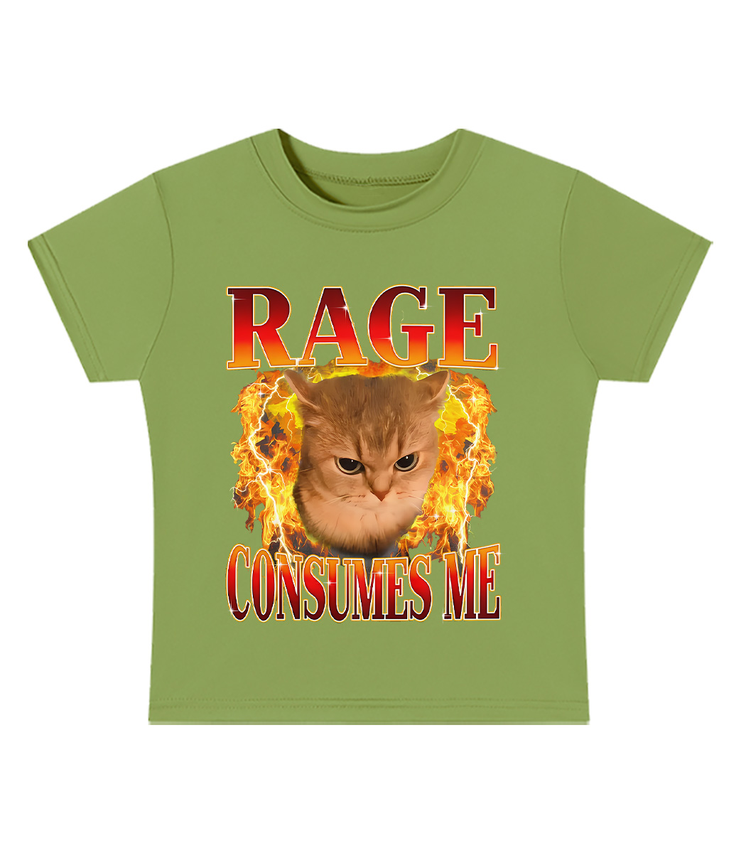 Rage Consumes Me Y2K Baby Tee