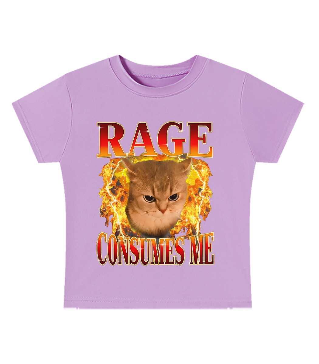 Rage Consumes Me Y2K Baby Tee